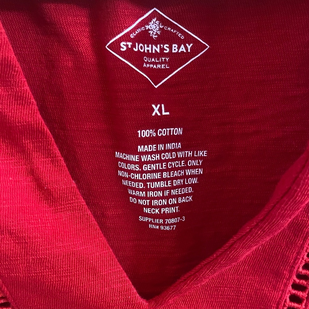 St. John's Bay Red Sleeveless Blouse - Picture 2 of 9